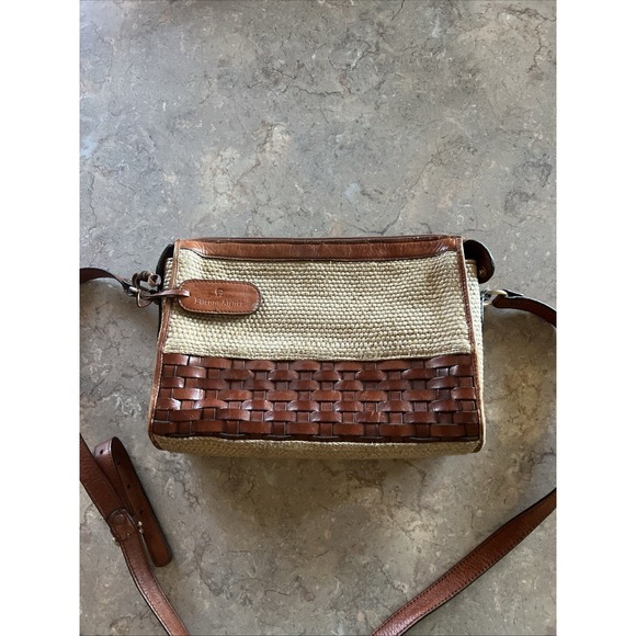 Etienne Aigner Handbags - Vintage Etienne Aigner Woven Straw Leather Shoulder Bag Natural Boho